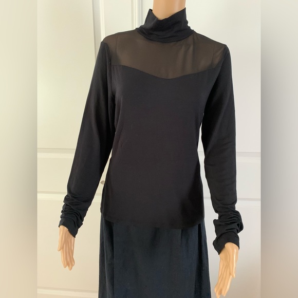 By Anthropologie Sheer Turtleneck Top - Picture 7 of 16